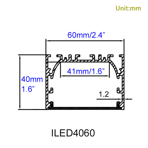 HL-A014 Aluminum Profile - Inner Width 31.3mm(1.23inch) - LED Strip Anodizing Extrusion Channel HL-A014 Aluminum Profile - Inner Width 31.3mm(1.23inch) - LED Strip Anodizing Extrusion Channel